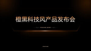 Szablon prezentacji programu PowerPoint w stylu pomarańczowo-czarnej technologii gradientu