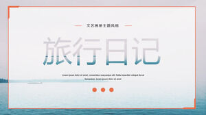 Baixar modelo PPT para diário de viagem com fundo à beira-mar