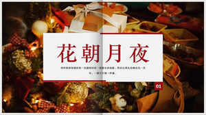 Téléchargez le modèle PPT de l'album de voyage "Flower Morning and Moon Night"