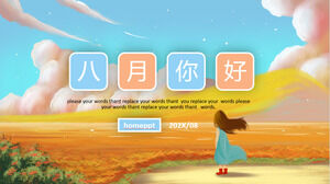 Autumn Outdoor Gadis Kecil Latar Belakang Halo Agustus Template PPT Download