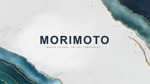 Scarica il modello PPT del rapporto commerciale con sfondo dorato dell'acquerello blu