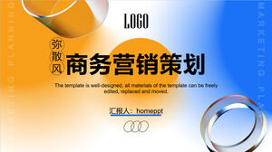 Blue Orange Dispersion Wind'in ticari pazarlama planlaması için PPT şablonunu indirin