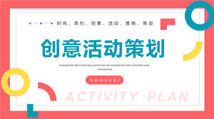 Szablon PPT do planowania działań marketingowych w kreatywnym kolorze czerwonym i niebieskim