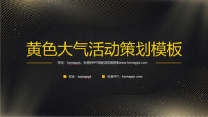Modèle PowerPoint de planification d'activité d'atmosphère de technologie minimaliste jaune et noir