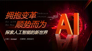 Red Technology Wind AI Introduction PowerPoint Template