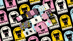 귀여운 작은 검은 고양이 만화 파워 포인트 템플릿