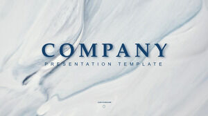 Unduh gratis template PPT untuk demonstrasi bisnis Eropa dan Amerika dengan latar belakang cairan biru dan putih