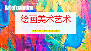 Descărcați șablonul PPT pentru formarea de pictură artistică pe pictura în ulei colorată și fundaluri pigmentare