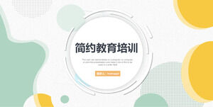 Modèle PPT de formation éducative de fond de modèle dynamique de correspondance de couleurs vertes et jaunes