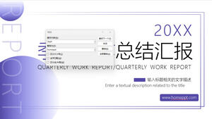 Mor Basit Üç Aylık Çalışma Özeti Raporu PPT Şablonu