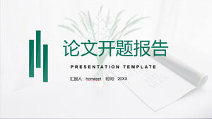 Laden Sie die PPT-Vorlage für den Eröffnungsbericht eines Grünbuchs mit einem Hintergrund aus Büchern und Vasen herunter