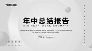 간결한 회색 도트 배경 중간 요약 보고서 PPT 템플릿을 다운로드하세요.