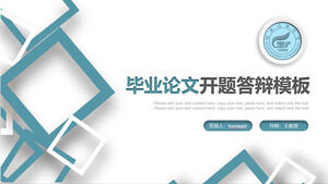 Scarica il modello PPT per la difesa di apertura della tesi di laurea con uno sfondo a forma di scatola blu