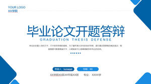 Téléchargez le modèle PPT pour la soutenance d'ouverture d'un article avec un fond de formes géométriques arrondies simples bleues