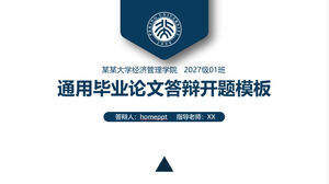 Mavi özlü ve pratik mikro üç boyutlu bitirme tezinin savunması ve açılışı için PPT şablonunu indirin