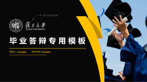 第一Téléchargez le modèle PPT pour la soutenance de remise des diplômes avec des couleurs de fond jaune et noir pour les diplômés