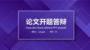 Download PPT template for thesis opening defense with blue geometric background