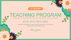 Baixe o modelo PPT para ensino e apresentação de aulas com fundo de flor de desenho animado e um novo estilo artístico