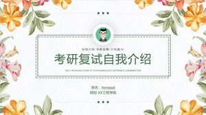 Introducere în examenul de admitere postuniversitar și autointroducere a fundalului florilor acuarele Descărcare șablon PPT