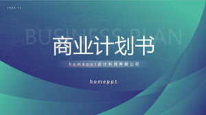 Scarica il modello PPT per il business plan con uno sfondo ad arco verde