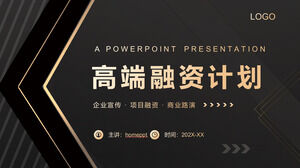 Scarica il modello PPT per lo squisito piano di finanziamento commerciale di fascia alta in oro nero