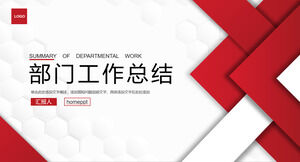 Ringkasan Kerja Departemen Latar Belakang Geometri Hamparan Merah Unduh Templat PPT