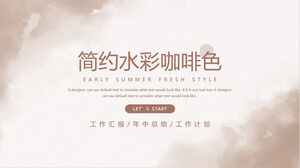 Descargue una plantilla de diapositiva de teñido de halo de acuarela de café simple