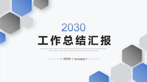 Raport rezumat asupra lucrărilor de fundal ale modelului PPT cu matrice hexagonală negru albastru Descărcare