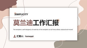 Scarica il modello PPT per il report di lavoro sul colore Morandi