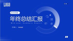 Téléchargez le modèle PPT pour le rapport de synthèse de fin d'année de Blue Simple Internet Company