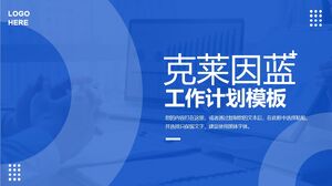 Download semplificato del modello PPT del piano di lavoro Klein Blue