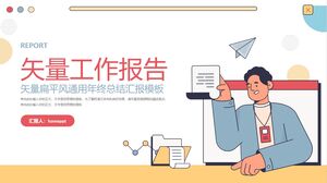 Vektor-Clipping-Arbeitsplatz-Charakterhintergrund Arbeitsbericht PPT-Vorlage herunterladen