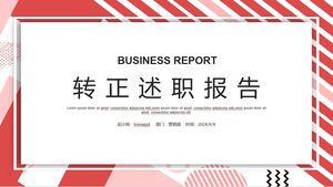 빨간색 대각선 줄무늬 배경의 취업 보고서 PPT 템플릿을 다운로드하세요.