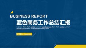 Download gratuito do modelo PPT de relatório de resumo de trabalho minimalista azul