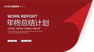 Téléchargez le modèle PPT pour le plan récapitulatif de fin d'année avec effet de retournement rouge