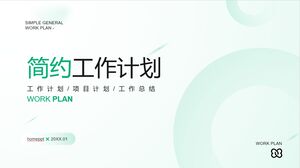 Téléchargez le modèle PPT pour un plan de travail simple et élégant avec un fond de cercle vert