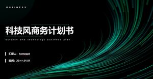 Akan açık renkli arka plana sahip teknoloji tarzı iş planı için PPT şablonunu indirin