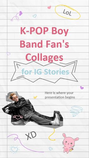 IG ストーリー用の K-POP ボーイ バンド ファンのコラージュ