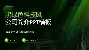 Modello PowerPoint per presentazione della società eolica di tecnologia verde nero