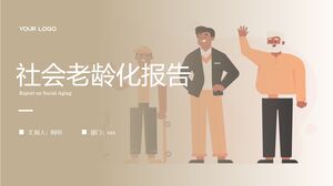Plantilla PPT del informe de investigación sobre el envejecimiento de la sociedad marrón