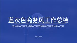 Modello PowerPoint di riepilogo del lavoro in stile business blu e bianco