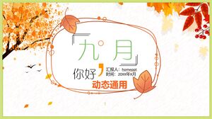 Herbstbäume und Blatthintergründe Hallo September PPT-Vorlage