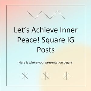 Lasst uns inneren Frieden erreichen!