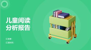 Templat PowerPoint laporan analisis bacaan anak-anak bergaya hijau dan minimalis