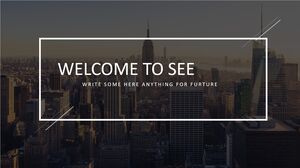 흑백 미니멀 유럽과 미국 스타일의 작업 보고서 파워포인트 템플릿