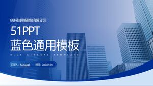 Dunkelblaue PowerPoint-Vorlage für vereinfachte Geschäftsarbeitszusammenfassungen