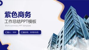 Șablon PowerPoint pentru rezumat de lucru cu geometrie fluidă violet