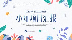 Group project presentation PPT template for vector plant leaf background