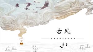 الانطباع من تحلق الطيور الخلفية الطراز القديم قالب PPT تحميل