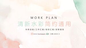 Modèle PPT universel minimaliste aquarelle fraîche